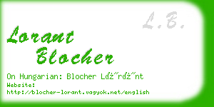 lorant blocher business card